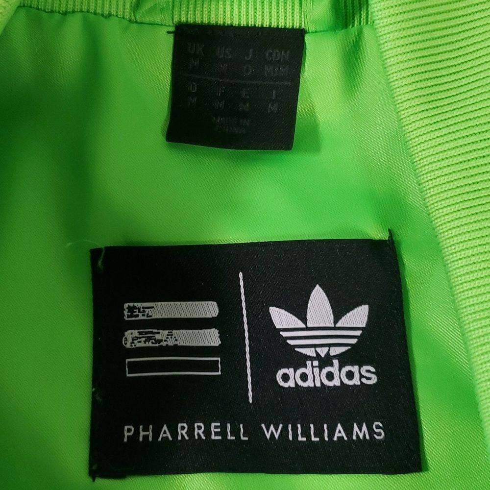 Adidas x Pharrell Williams Neon Green Bomber Track Top‎ Jacket Size Medium - Picture 6 of 13